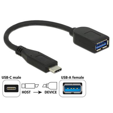 DeLock Adapter SuperSpeed USB 10Gbps USB Type-C male > USB Type-A female 10cm Black 65684 DeLock Adapter SuperSpeed USB 10Gbps USB Type-C male > USB Type-A female 10cm Black 65684