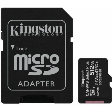 Kingston 512GB SD micro Canvas Select Plus (SDXC Class 10 A1) (SDCS2/512GBSP) memória kártya SDCS2/512GBSP Kingston 512GB SD micro Canvas Select Plus (SDXC Class 10 A1) (SDCS2/512GBSP) memória kártya SDCS2/512GBSP