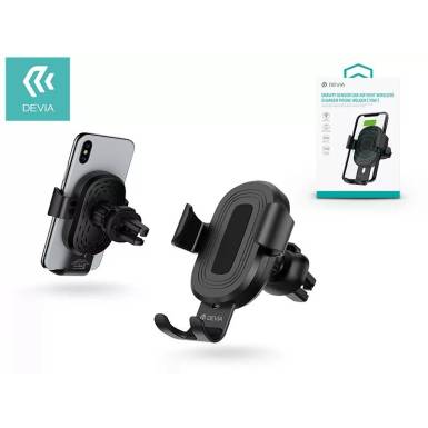 Devia Devia szellőzőrácsba illeszthető vezeték nélküli autós töltő/tartó - 5V/2A - Devia Sensor Car Air Vent Wireless Charger Phone Holder - 10W - Qi szabványos ST329906 Devia Devia szellőzőrácsba illeszthető vezeték nélküli autós töltő/tartó - 5V/2A - Devia Sensor Car Air Vent Wireless Charger Phone Holder - 10W - Qi szabványos ST329906