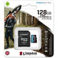 KINGSTON Memóriakártya MicroSDXC 128GB Canvas Go Plus 170R A2 U3 V30 + Adapter SDCG3/128GB