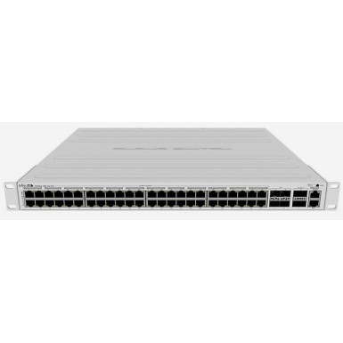 Mikrotik CRS354-48P-4S+2Q+RM rackbe szerelhető switch, 48x gigabites PoE RJ45 porttal mx. 750W, 4x SFP+ port, 2x 40GbE QSFP port CRS354-48P-4S+2Q+RM