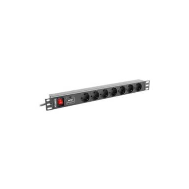 LANBERG PDU-09E-0300-BK Lanberg PDU 1U 16A 9 sockets uni-schuko 3m Black PDU-09E-0300-BK