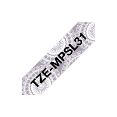 Brother TZe-MPSL31 laminált P-touch szalag (12mm) Black on Silver Lace Pattern - 4m TZEMPSL31 Brother TZe-MPSL31 laminált P-touch szalag (12mm) Black on Silver Lace Pattern - 4m TZEMPSL31