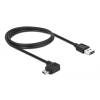 DeLock EASY-USB 2.0 Type-A male > EASY-USB 2.0 Type Micro-B male angled left/right 1m cable Black 83846