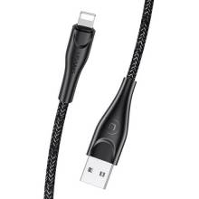 USAMS Lightning USB k&aacute;bel Apple term&eacute;kekhez fekete sz&ouml;vet 2m SJ394USB01