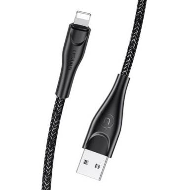USAMS Lightning USB k&aacute;bel Apple term&eacute;kekhez fekete sz&ouml;vet 2m SJ394USB01