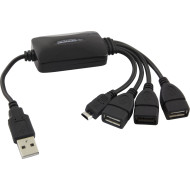 USB HUB 3p USB 2.0 F +1p microUSB M  Esperanza EA158 EA158