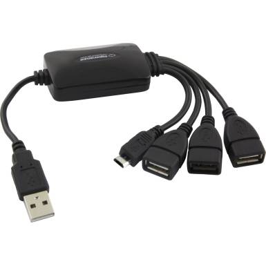 USB HUB 3p USB 2.0 F +1p microUSB M Esperanza EA158 EA158 USB HUB 3p USB 2.0 F +1p microUSB M Esperanza EA158 EA158