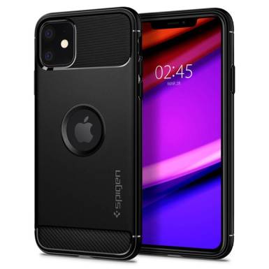 Spigen Rugged Armor Apple iPhone 11 Matte Black tok, fekete 076CS27183 Spigen 44267 Spigen Rugged Armor Apple iPhone 11 Matte Black tok, fekete 076CS27183 Spigen 44267