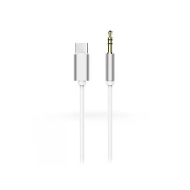 Haffner USB Type-C - 3,5 mm jack audio k&aacute;bel 1 m-es vezet&eacute;kkel - feh&eacute;r PT-5347