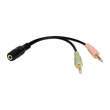 Logilink Audio jack adapter 4-pin 3.5mm stereo female to 2x 3.5mm male CA0020 Logilink Audio jack adapter 4-pin 3.5mm stereo female to 2x 3.5mm male CA0020