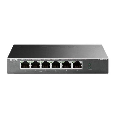 TP-LINK Switch 6x100Mbps (4xPOE+), F&eacute;mh&aacute;zas Asztali, TL-SF1006P TL-SF1006P