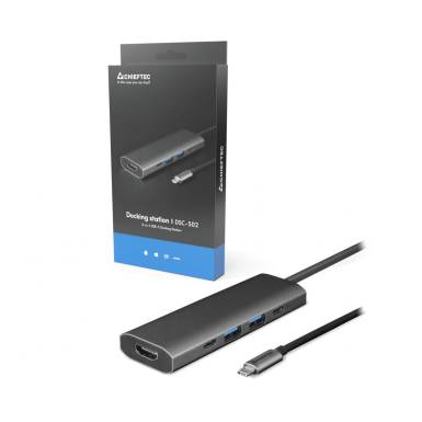 CHIEFTEC 5-in-1 USB-C Docking Station aluminium / plastic DSC-501
