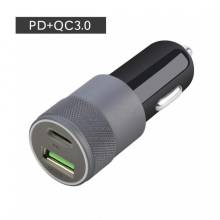 Aut&oacute;s t&ouml;ltő 1xUSB + 1xUSB-C aljzattal 18W nBase NBA-CARQCC-18W 750472