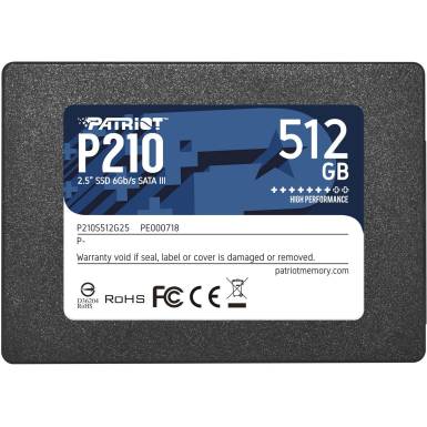 PATRIOT P210 SSD 512GB SATA 3 Internal Solid State Drive 2.5inch P210S512G25 PATRIOT P210 SSD 512GB SATA 3 Internal Solid State Drive 2.5inch P210S512G25