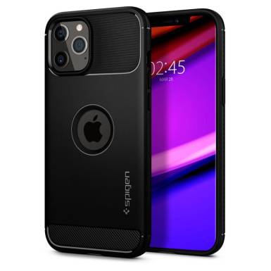 Spigen Rugged Armor Apple iPhone 12/12 Pro Matte Black tok, fekete ACS01700 Spigen 49947 Spigen Rugged Armor Apple iPhone 12/12 Pro Matte Black tok, fekete ACS01700 Spigen 49947