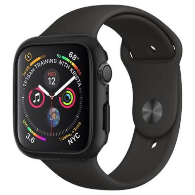 Spigen Thin Fit Apple Watch S4/S5/S6/SE 44mm Fekete tok, szíj nélkül 062CS24474 Spigen 44650 Spigen Thin Fit Apple Watch S4/S5/S6/SE 44mm Fekete tok, szíj nélkül 062CS24474 Spigen 44650