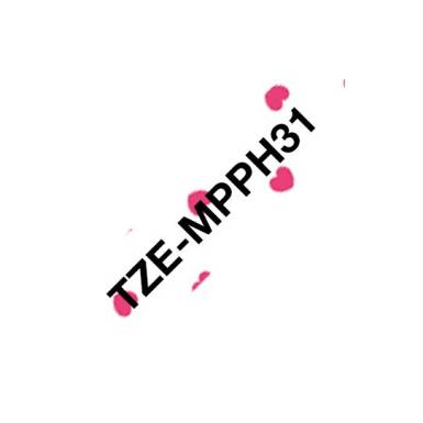 Brother TZe-MPPH31 laminált P-touch szalag (12mm) Black on Pink Heart - 4m TZEMPPH31 Brother TZe-MPPH31 laminált P-touch szalag (12mm) Black on Pink Heart - 4m TZEMPPH31