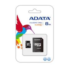 ADATA 8GB SDHC micro mem&oacute;ria k&aacute;rtya Class 4 + adapter (AUSDH8GCL4-RA1)