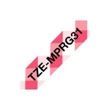 Brother TZe-MPRG31 lamin&aacute;lt P-touch szalag (12mm) Black on Red Checkered - 4m TZEMPRG31