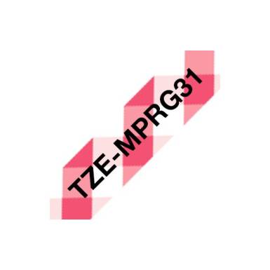 Brother TZe-MPRG31 laminált P-touch szalag (12mm) Black on Red Checkered - 4m TZEMPRG31 Brother TZe-MPRG31 laminált P-touch szalag (12mm) Black on Red Checkered - 4m TZEMPRG31