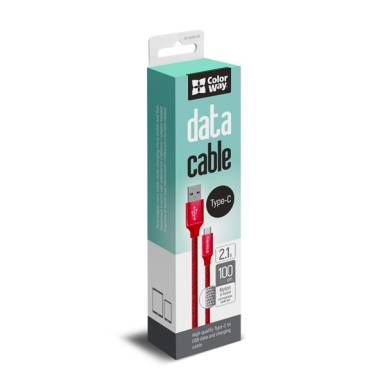 COLORWAY Kábel USB - Type-C 2,1 A, 1 m, piros (CW-CBUC003-RD) CW-CBUC003-RD COLORWAY Kábel USB - Type-C 2,1 A, 1 m, piros (CW-CBUC003-RD) CW-CBUC003-RD