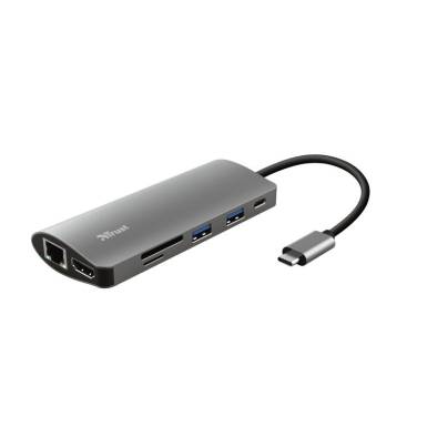 TRUST Hétfunkciós USB-C többportos adapter 23775, Dalyx 7-in-1 USB-C Multiport Adapter 23775 TRUST Hétfunkciós USB-C többportos adapter 23775, Dalyx 7-in-1 USB-C Multiport Adapter 23775