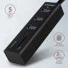 AXAGON HMA-CR3A USB3.2 multiport Hub 3-port + SD/microSD metal HMA-CR3A
