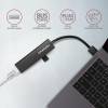 AXAGON HMA-GL3A USB3.2 multiport Hub 3-port + LAN metal black HMA-GL3A