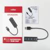 AXAGON HUE-M1A USB3.2 Hub 4-port metal black HUE-M1A
