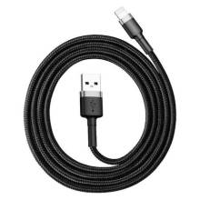 Baseus Lightning Cafule iPhone Adat- &eacute;s t&ouml;ltők&aacute;bel 1.5A 2m Sz&uuml;rke + Fekete CALKLF-CG1