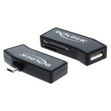 DELOCK kártyaolvasó micro USB OTG + USB Hub 1 portos