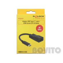 Delock Adapter USB Type-C csatlakozódugóval - HDMI csatlakozóhüvellyel (DP váltakozó mód) 4K 30 Hz 62999