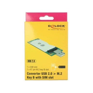 Delock 63446 USB 2.0 A - M.2 B + SIM Slot Konverter 63446