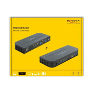 Delock HDMI KVM switch 4K 60 Hz USB 3.0-vel és audióval 11481