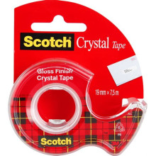 3M Scotch Crystal 19mm x 7.5m ragasztószalag adagolóval UU005552839