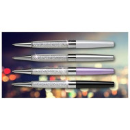 Art Crystella Golyóstoll világos lila tolltest alul fehér SWAROVSKI® kristályokkal - 0.7mm / Kék 1805XGA200