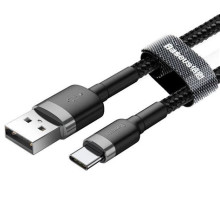 Baseus Cafule USB-C apa - USB2.0 apa Adat- és töltőkábel 1m - Fekete/Szürke CATKLF-BG1