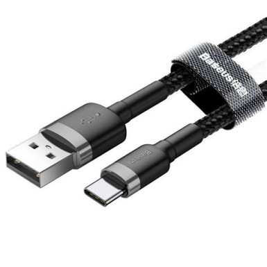 Baseus Cafule USB-C apa - USB2.0 apa Adat- és töltőkábel 1m - Fekete/Szürke CATKLF-BG1