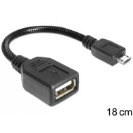 DeLock USB micro-B male  USB 2.0-A female OTG flexible