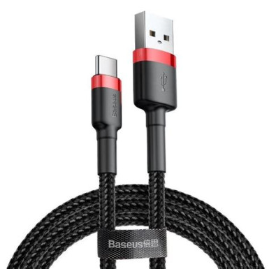 Baseus Cafule USB-C apa - USB-C apa Adat- és töltőkábel 1m - Fekete/Piros CATKLF-G91