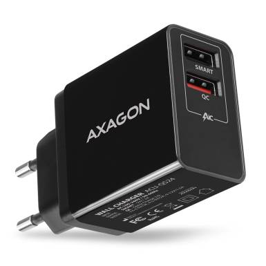 AXAGON ACU-QS24 QC3.0 + 5V-1.2A Wall Charger Black ACU-QS24 AXAGON ACU-QS24 QC3.0 + 5V-1.2A Wall Charger Black ACU-QS24