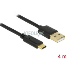 Delock USB 2.0 kábel A-típusú a Type-C 4 m 83669