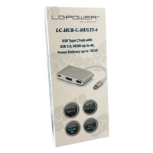 USB Hub 4portos LC Power LC-HUB-C-MULTI-4 USB 3.0 +HDMI +PD port LC-HUB-C-MULTI-4