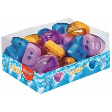 Hegyező, kétlyukú, tartályos, MAPED "I-Gloo", vegyes színek