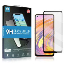 Samsung A025 Galaxy A02s Full Glue hajlított tempered glass kijelzővédő üvegfólia, fekete  Utángyártott 53403