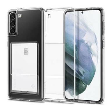 Spigen Crystal Slot Samsung Galaxay S21 Ultra Crystal Clear kártyatartó tok, átlátszó ACS02581 Spigen 55858