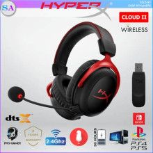 Kingston HyperX Cloud II Wireless gaming fejhallgató headset fekete-piros HHSC2X-BA-RD/G