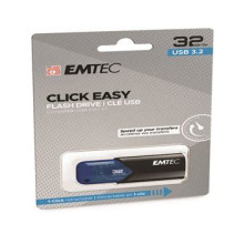 EMTEC Pendrive, 32GB, USB 3.2, EMTEC "B110 Click Easy", fekete-kék ECMMD32GB113