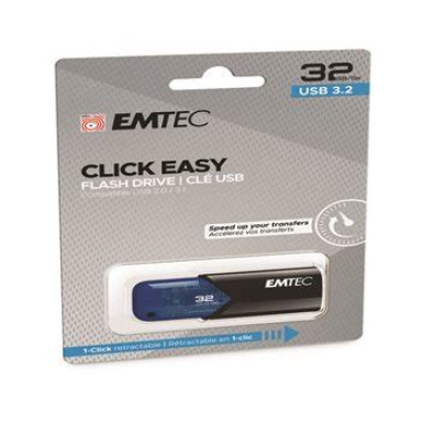 EMTEC Pendrive, 32GB, USB 3.2, EMTEC "B110 Click Easy", fekete-kék ECMMD32GB113